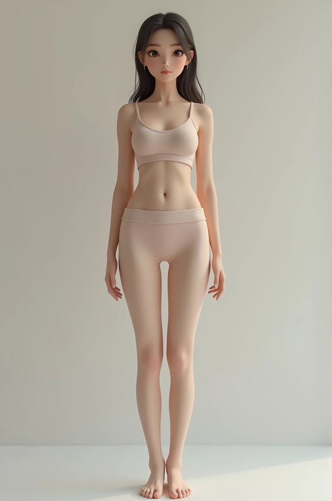 Very very thin anorexia long elongated body. very thin, and unreal long skinny legs in pantyhose. asian idol face,nude