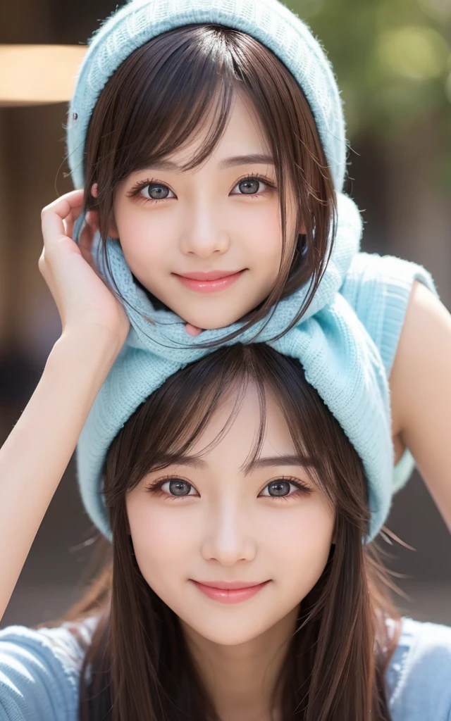girl 12 years, in a pink sweater and black hat and gloves, cute young girl, child, young teenager, pink skin, children, pink girl, young and cute girl, warm friendly expression, teenager, neon pink and black color scheme, warm smile, young, hot pink and black, beautiful pink girl, wearing gloves, girl, teen girl