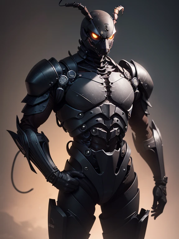 1 boy,8k, Anime-Series, portrait, best quality, ultra high resolution, extremely detail, Black and contrasting color, extremely detailed lighting, cinematic lighting, soft lighting, (masterpiece, good quality:1.4), (kaneki ken, white hair, red and blue eye, Maske | Teeth, gore eyes, black colored clothes, Scorpion Tentacles), gore, ((Full body)), (dynamic pose), black backdrop, exciting, (grim face),muscular legs , muscular arms, Muscular upper body, muscular abdominal muscles , muscular shoulders, muscular body