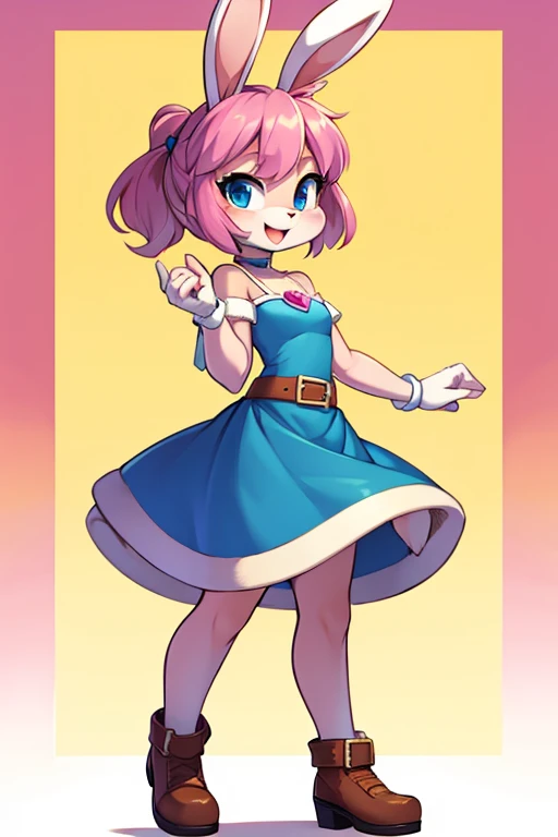 Female furry sara rabbit with Kinley Cunningham dress tiny toons adventure style