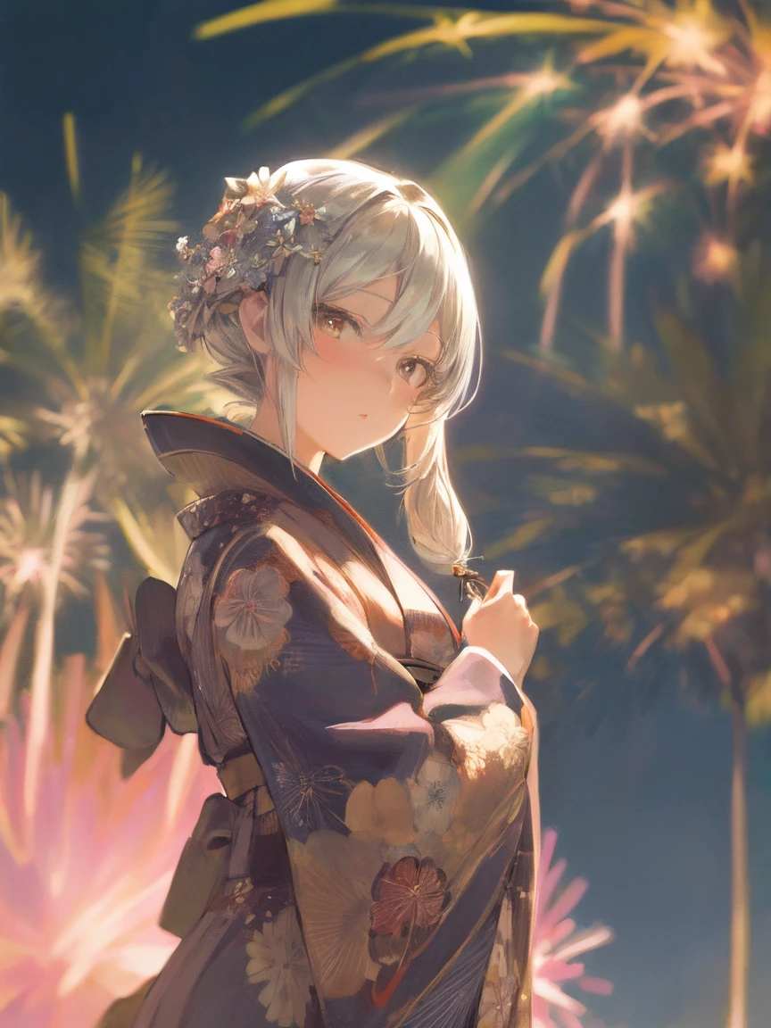 (masterpiece, highest quality:1.2),  1 girl, 
beautiful detailed grow, daydreaming expression, in the night,
((immensely detailed beautiful firework)),  ((kimono))
,  (lots of drool), The body shakes violently,
 ((Hasselblad Photos)), [:(detailed face:1.2):0.2],
(Silver twin-tail hairstyle) , silver long hair , from below