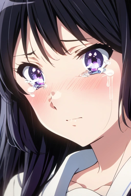  1 girl,  high definition ,  turn your gaze ,  open her mouth ,  and blushing ,  open their mouths slightly, tears, Awkward,  crying expression , anime,  super detailed,  gentle colors,  anatomically correct,  high detail,  textured skin ,  very detailed , kousakareina、Peeing、Character portrait, whole body、　おしっこ、　間に合わない
