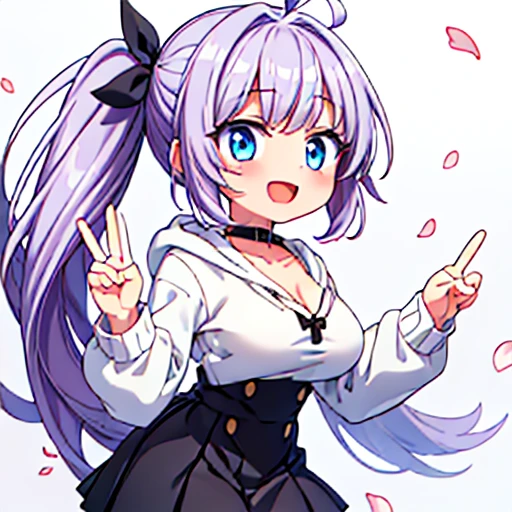 ((masterpiece, Highest quality, Super detailed)),8K,One girl,((super fine illustration)),((cute eyes,highly detailed skin)),((well endowed,Blessed,Captivating body、Detailed Background)) ,(see-through,Funoel, short hair, X Hair Ornament, Green Eyes, Blue bow tie, White shirt, Collared shirt, Black Skirt, Checked skirt, Pleated skirt, mini skirt,smile )