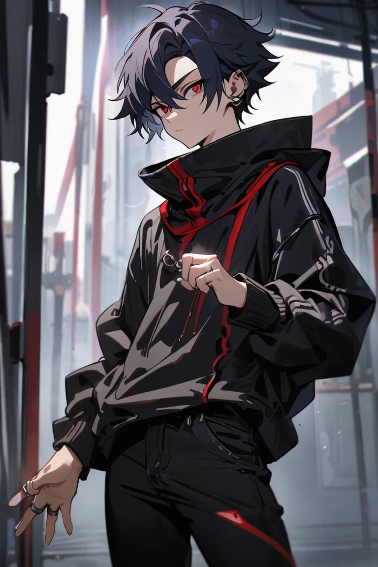 1 school boy, black short hair, wearing school cardigan with white T-shirt on, baggy pants, Live2D Model, Live2D, VTube Model, high res, ultrasharp, 8k, standing still, full body, black streetwear boots, hands down, standing still, idle standing, stand up straight, facing straight