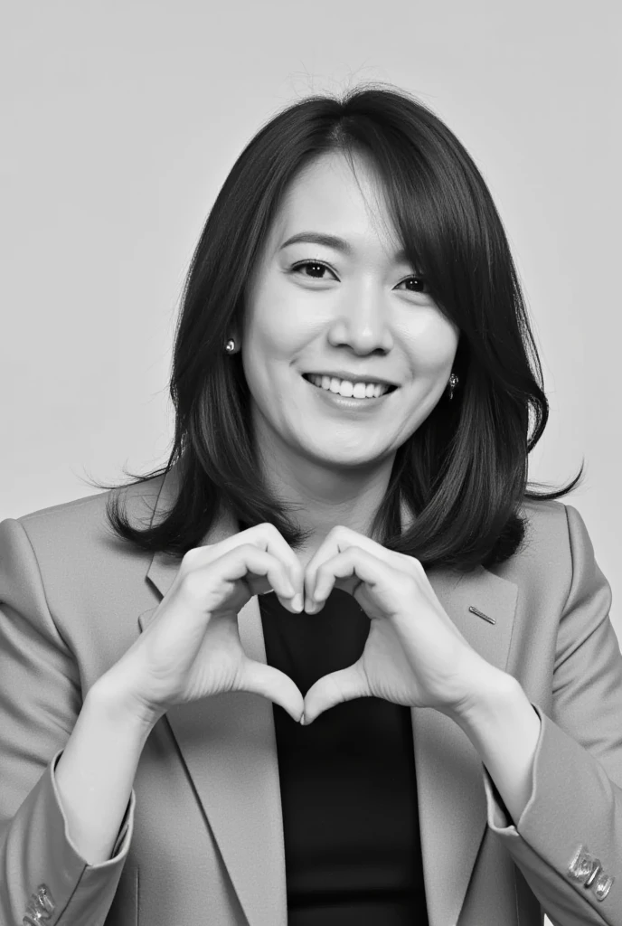 D0N4LD7RUMP:1.4,Kamala Harris:1.7,パステルカラーのオフショルダーパジャマWearing、A smiling woman posing alone 。 is a material that makes you feel warm just by touching it softly and gently,  firm  ,  is making a big heart with both hands ,  Wearing、Physical-based rendering of , View above the collarbone、  has a monotone background  、
