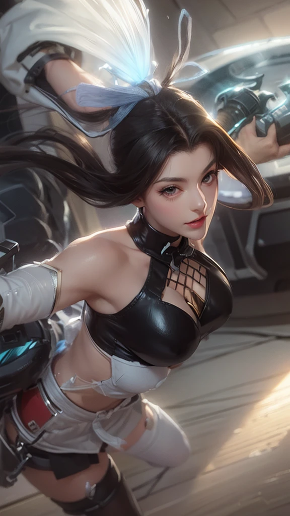 ((Best quality)), ((masterpiece)), (detailed:1.4), 3D, an image of a beautiful cyberpunk female,HDR (High Dynamic Range),Ray Tracing,NVIDIA RTX,Super-Resolution,Unreal 5,Subsurface scattering,PBR Texturing,Post-processing,Anisotropic Filtering,Depth-of-field,Maximum clarity and sharpness,Multi-layered textures,Albedo and Specular maps,Surface shading,Accurate simulation of light-material interaction,Perfect proportions,Octane Render,Two-tone lighting,Wide aperture,Low ISO,White balance,Rule of thirds,8K RAW,