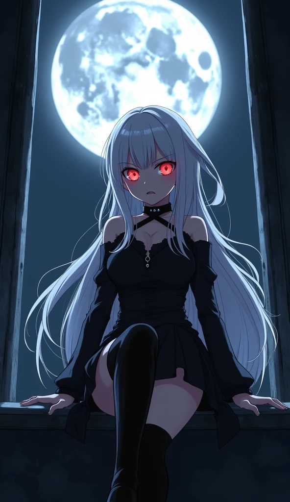solo, 1girl, l4dwitch, colored skin, crying, sad, tears, wariza, on ground, torn clothes, claws, underwear, panties, outdoors, night, star \(sky\), city street <lora:l4d_witch-04:1>