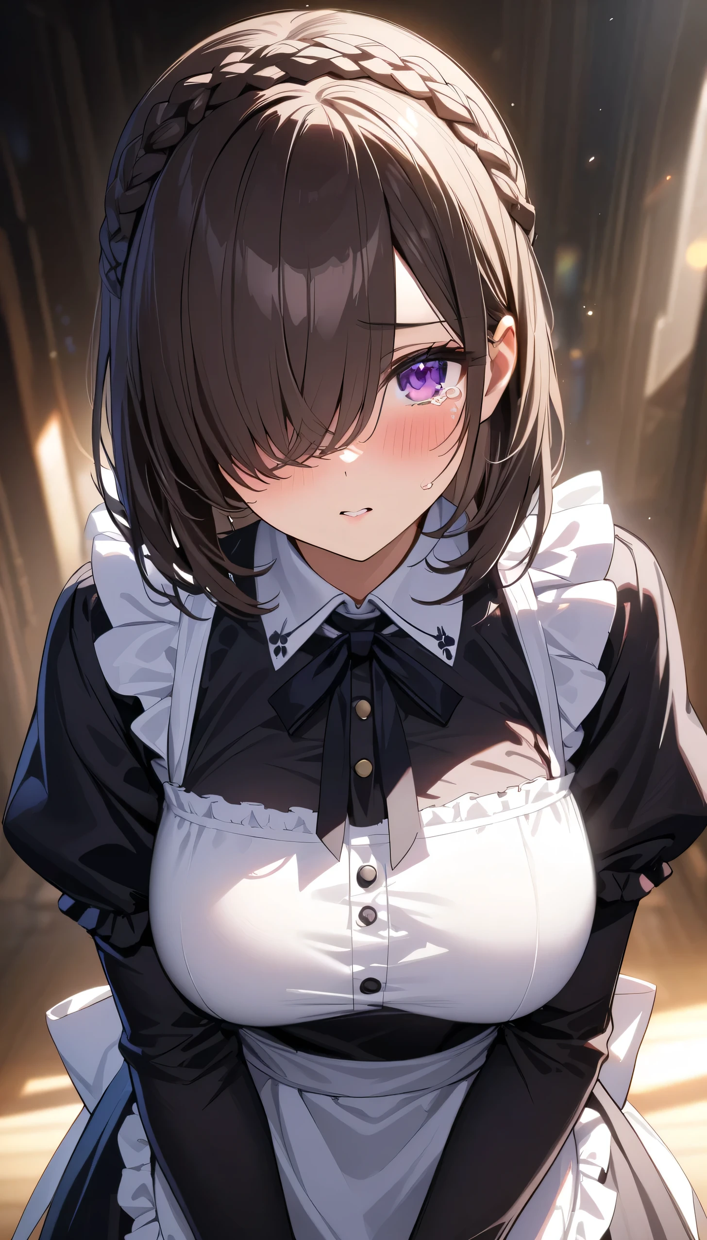 A woman with big ，Young princess，victorian style，Shirt skirt，clavicle，Lower chest，no_panties,((shaved_pussy))，