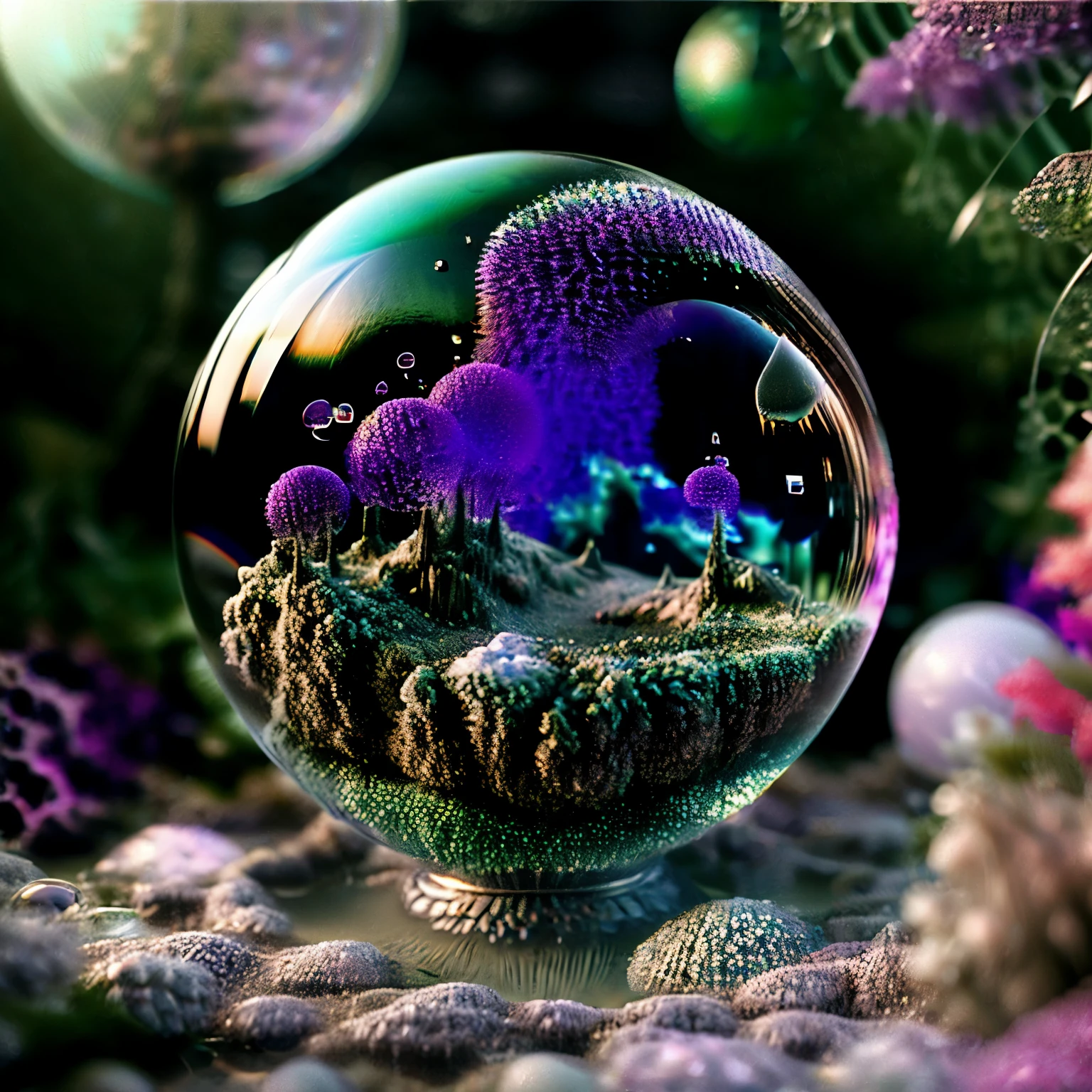  3dglass-like environment,shimmering glass bubbles morphing out of swirling colors, neon colors twisted through glass orbs and melting to drip into glass spheres, colored liquid fizzing to the ground, glowing light and reflecting,4d mandelbulb psychedelic landscape, depth of field,award winning masterpiece,pixel art, portrait,photography,photorealistic,hyperdetailed, glassmorphism,sparkle,God rays,optical illusion,rotational symmetry,reflective light,overexposure,backlighting,symmetrical reflective bubbles and spheres,extremely detailed bubbles and spheres,swirling spirals and vortex,bright vibrant colors popping out from 3d glass spheres,psychedelic underwater brightness glowing with neon colors,glowing colors twist creating holograms. Within a black abyss Intense bright, colorful, perfectly symmetrical glass globes criss crossed back and forth with different colors of laser lights contrasting the glowing light of fizzy liquid within the glass. Stark contrast between bright light colors and dark. photorealistic, cinematic photography, cinematic lighting, cinematic portrait, portrait photography, realistic, realism, ultra detailed, UHDR, full focus, highest quality, hyperrealistic,3D Rendering, 8K Octane, Cinematic, Cinematography, Digital Art, Photorealistic, Pixel Art, Pixel Assets, Depth Of Field, Best Quality, Award Winning, MasterpieceWithin a black abyss Intense bright, colorful, perfectly symmetrical glass globes criss crossed back and forth with different colors of laser lights covering the circumstances of the globes and contrasting the glowing light of acidzlime within the glass. Smaller spheres of glass in luminescent neon pink and neon green liquid fizzing and overflowing with acidic bubbles and emptying out into reflective glass orbs that melt and drip vibrant colorful symetrical patterns that cover the ground and merge together in a quilt of intricate and complex designs. High fantasy, magical effects, hypperrealistic, hyper detailed, very aesthetic.