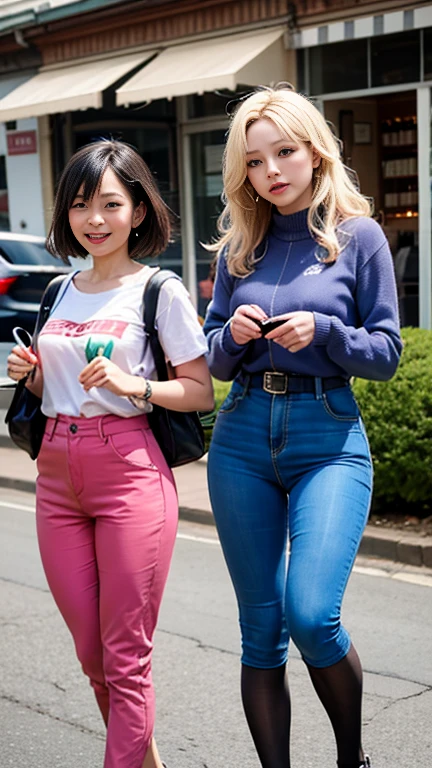 Show me a photo of a character inspired by Pixar 3D of one with All Star sneakers with a pink blouse with skin color and pink with