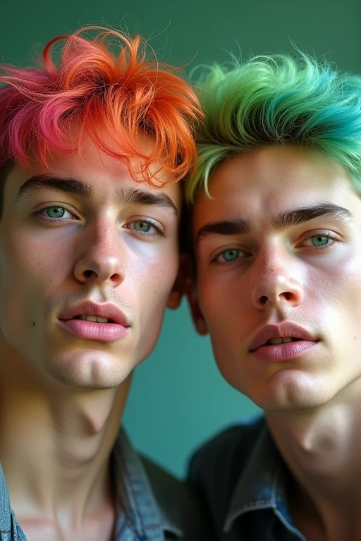 23 year old naked boy with colored hair , Gay pride , pride day, celebreting , cue , freckles in the face , madrid , real streets of madrid , penis visible on camera