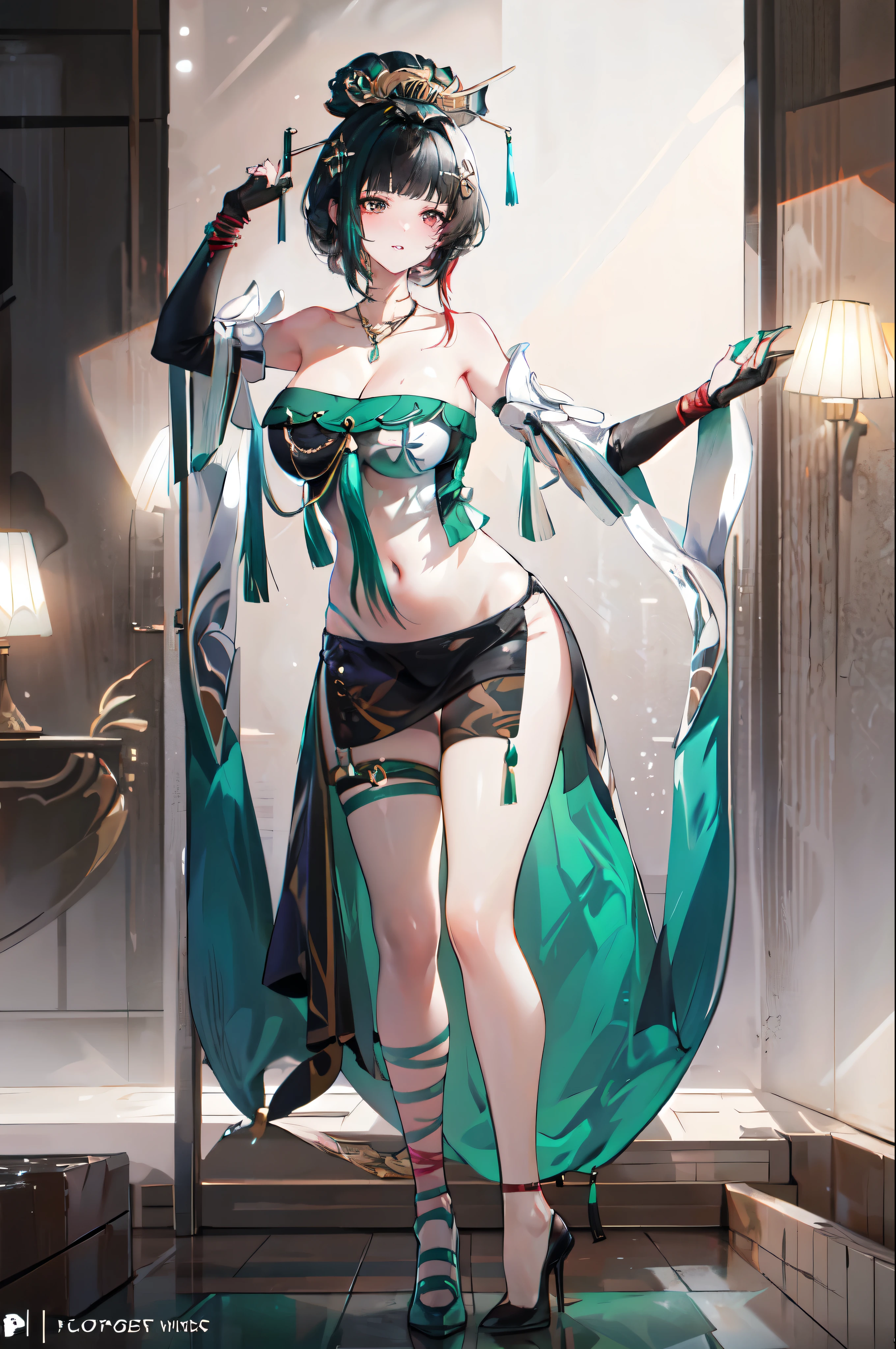 masterpiece, {{{{{dancer, Dancer, belly dancer, Belly dancer, Belly Dancer}}}}}, highres, Super detailed, very detailed, highest quality, best quality, super detailed, standing, high quality, high-definition, extremely detailed, mature female, full body drawing, Full body drawing, straight body, slender body, Slender body, Slender Body, slender belly, Slender belly, Slender Belly, (large breasts), (masterpiece), (best quality), (hyperdetail), (illustration), ((extremely delicate and beautiful)), (detailed light), (prefect's body), hanging hand over head, hanying, Hanying, HanYing, sexy, sexy belly, Sexy belly, Sexy Belly, sexy belly line, Sexy belly line, Sexy Belly Line, sexy belly button, Sexy belly button, Sexy Belly Button