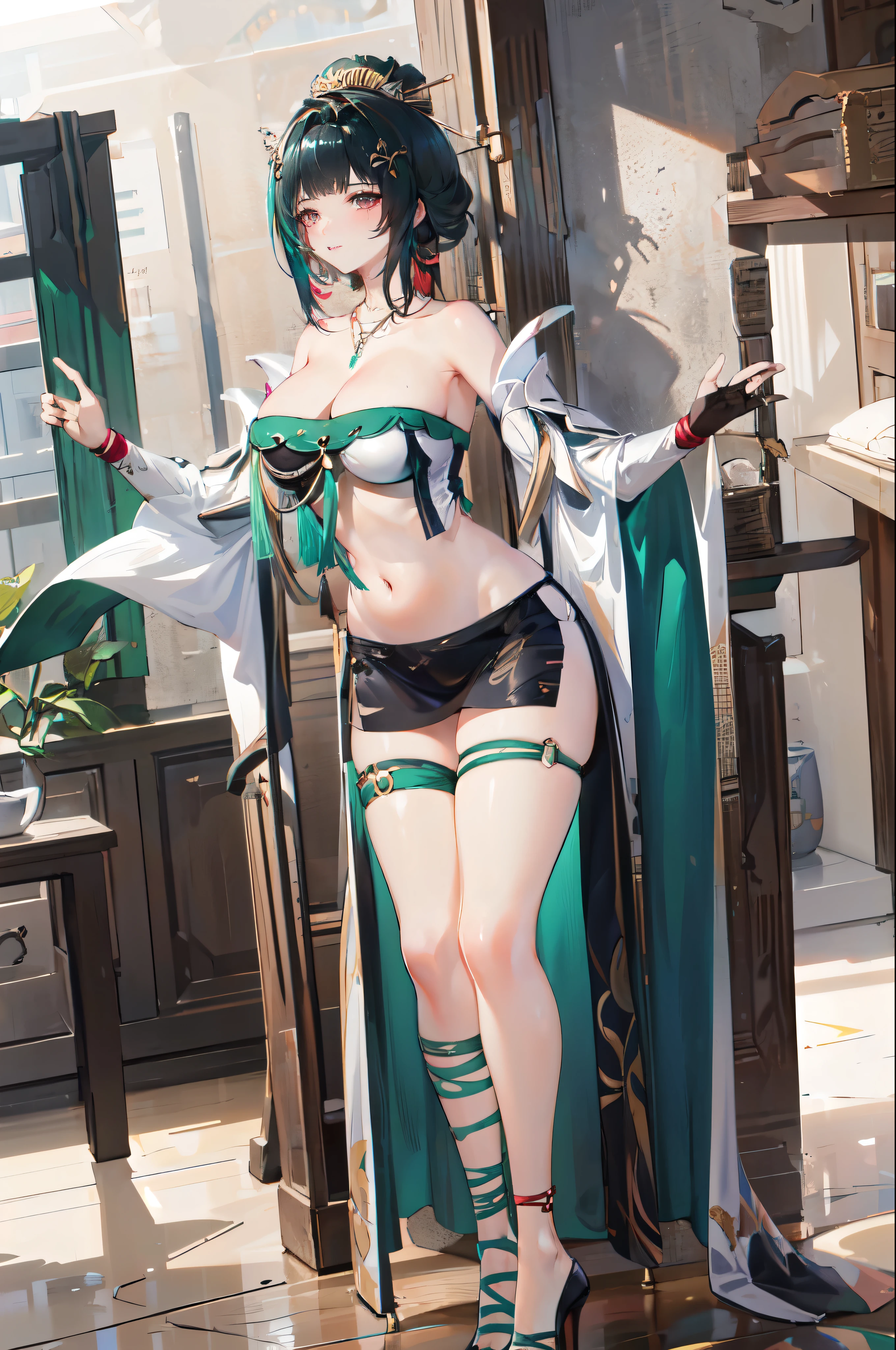 masterpiece, {{{{{dancer, Dancer, belly dancer, Belly dancer, Belly Dancer}}}}}, highres, Super detailed, very detailed, highest quality, best quality, super detailed, standing, high quality, high-definition, extremely detailed, mature female, full body drawing, Full body drawing, straight body, slender body, Slender body, Slender Body, slender belly, Slender belly, Slender Belly, (large breasts), (masterpiece), (best quality), (hyperdetail), (illustration), ((extremely delicate and beautiful)), (detailed light), (prefect's body), hanging hand over head, hanying, Hanying, HanYing, sexy, sexy belly, Sexy belly, Sexy Belly, sexy belly line, Sexy belly line, Sexy Belly Line, sexy belly button, Sexy belly button, Sexy Belly Button