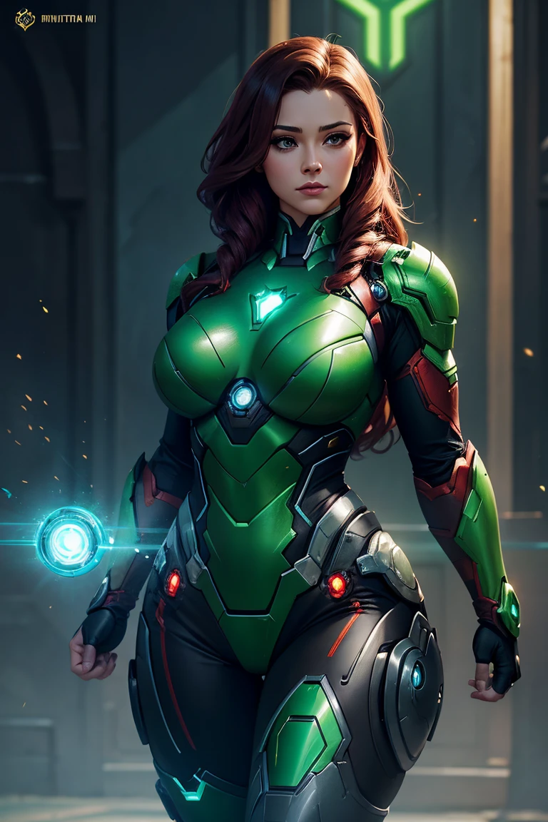 <lora:detail_slider_v4:3>, female, copper hair, full length, ghost in the machine, cyber specter, filigree prosthetics implants arranged in arcane patterns on her body and face glowing with neon red energy, action pose, arm extended towards viewer, digital aura, bolts of red and green plasma emanate from her hands, detailed, ((digital text background in glowing green neon)), (8k uhd), high detailed skin, RAW photo, realistic, skin texture, absurdres, high quality, analog, film grain, HD, Sharp, cyberwizard,
<lora:storybook_last:3> <lora:Concept - Cyber Wizard:1.5>