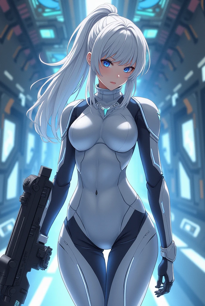 ((highest quality)),(ultra high resolution),(Super detailed),(detailed description),((best CG)),(best work of art),super precision art,great drawing art,(Sci-fi art with precise details:1.5), (One female robot:1.6),(beautiful and well-shaped face:1.5),((A complex mechanical body with intricate details:1.5)),(Luminous body embedded in the body:1.7), action scene:1.5,(dynamic pose:1.8),(her arm is transformed into a gun:1.7)