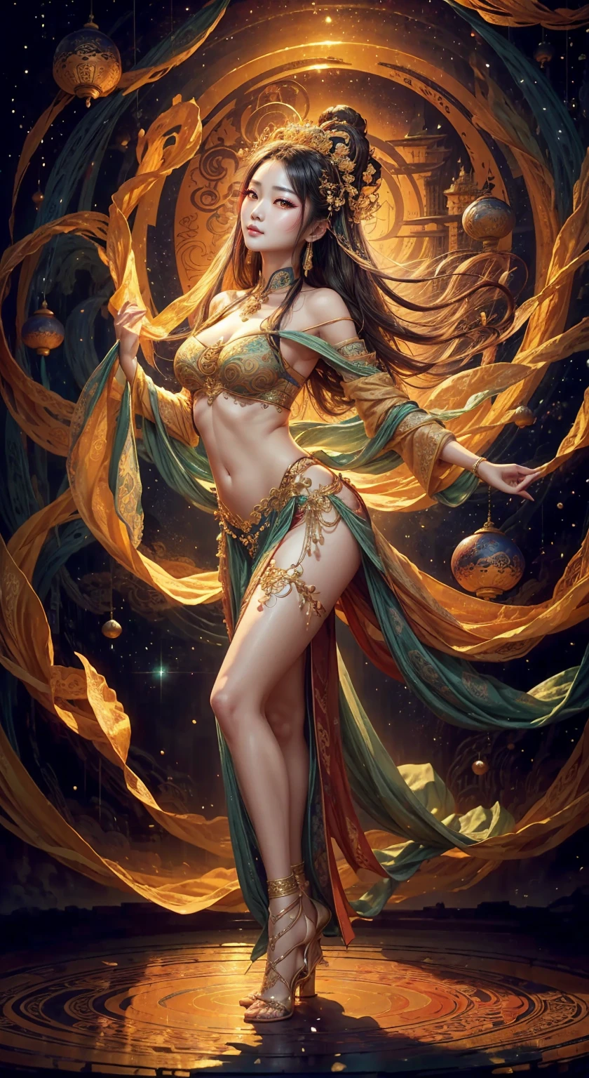 The Masterpiece,ultra-highresolution,The beautiful goddess Bodhisattva stands above the white clouds,Lotus in hand,The corners of his mouth smile slightly,Yingluo,little chest,Barefoot,White robe,White robe,(Short clothing),Remove the back skirt,Plenty of lighting,The light is bright and natural,Bright picture,Clean picture,The background is a bright blue sky,(Cloudless),halo,Photographic effects,superclear,