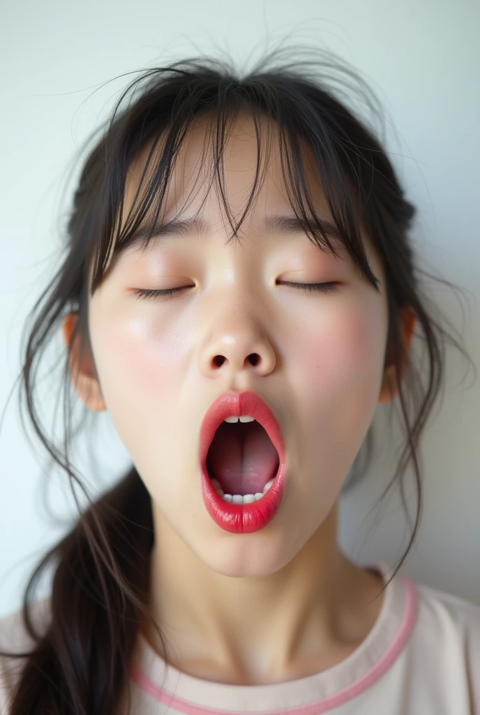high image quality 。 reality。photograph。fat 。Asian girl's face