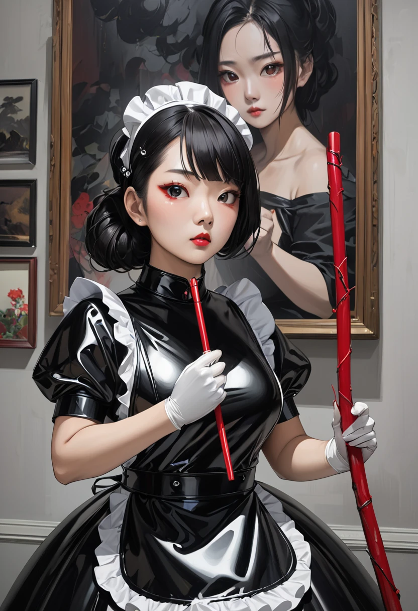 Rose of blackpink using a maid costume