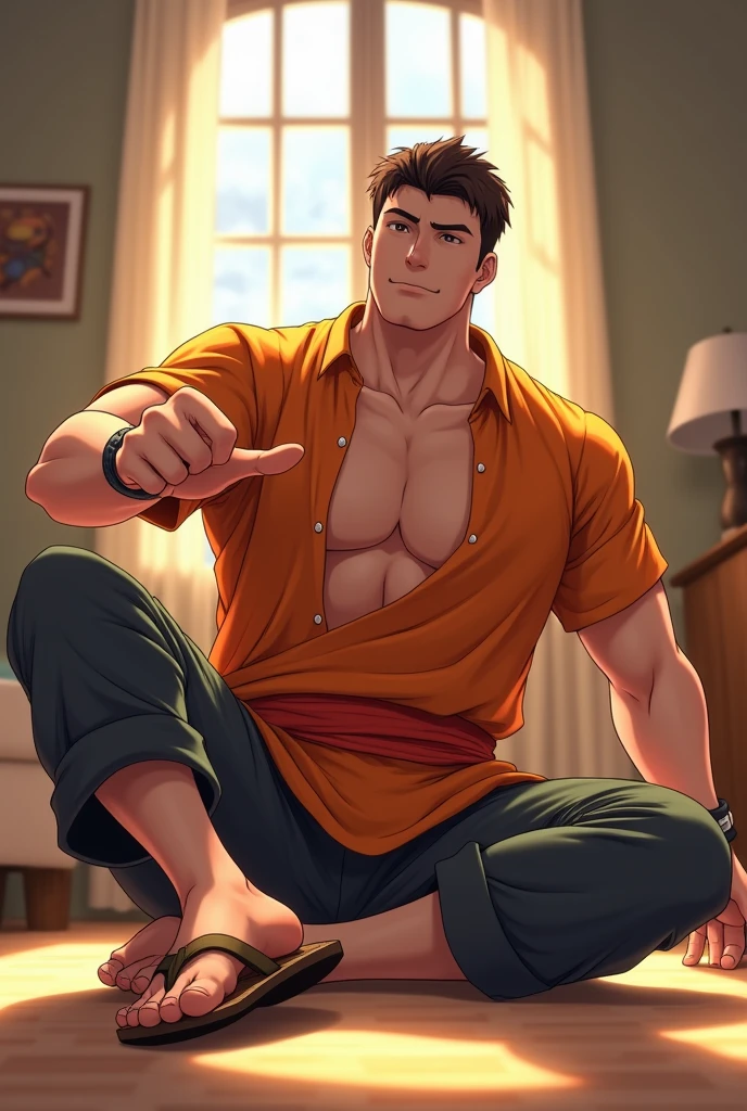 Best quality, masterpiece,ultra high res,detailed background,realistic,full body,1man,travis fimmel, 8 pack abs, big pectoral muscles, big biceps, solo,male,muscular,loincloth,mature male,long hair,facial hair,short hair,sitting,indoors,onsen,hot water,steam,real shadow and light,depth of field,