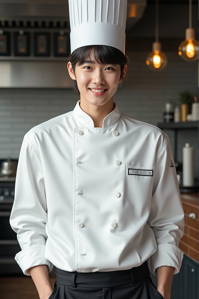 An image of a person similar to Jaebeom from GOT7 dressed as a chef