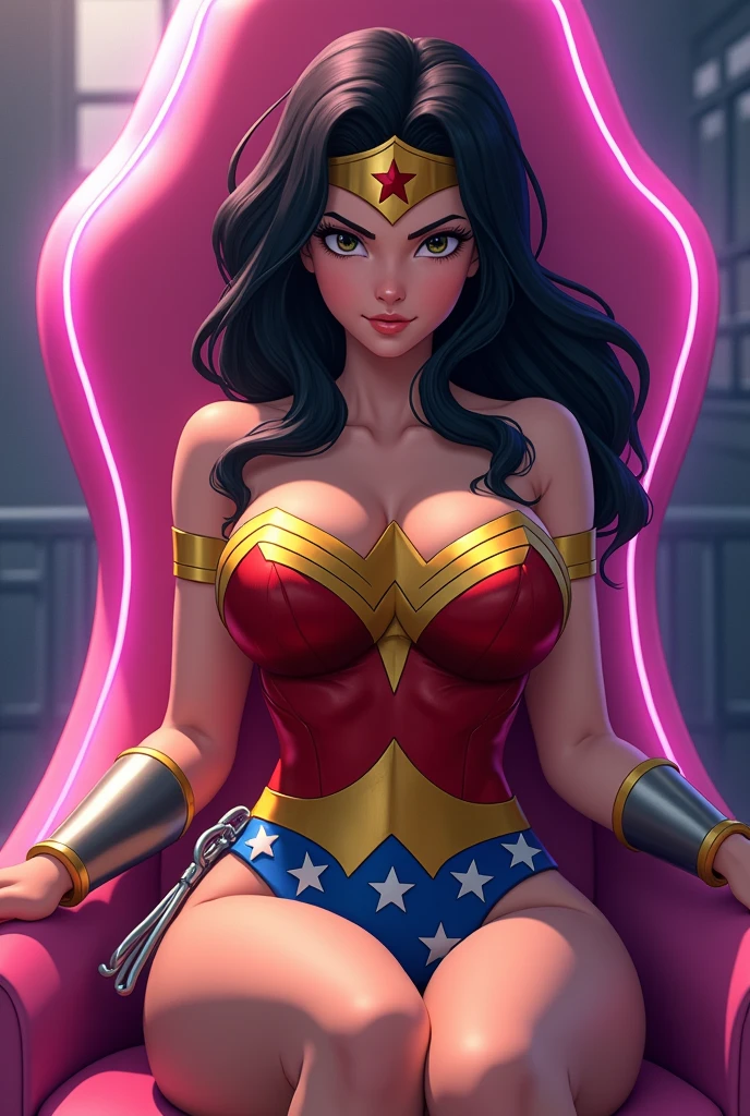 Girlfriend, black short hair, earrings, standing, upper  body, bored expression,
GirDre,yellow elbow gloves, yellow choker, black leotard, yellow scarfs,
evil lair, desk job,
(insanely detailed, beautiful detailed face, masterpiece, best quality)   <lora:Girlfriend:0.8>