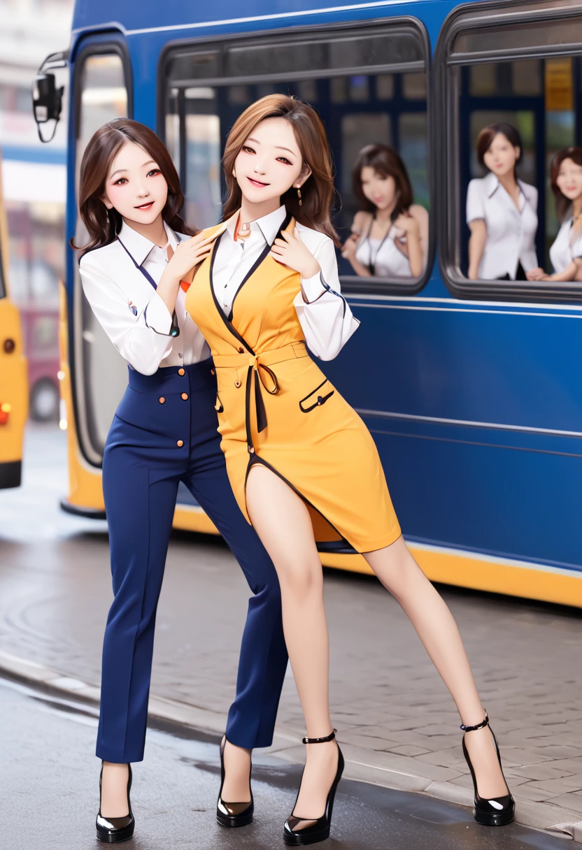 Passionate beautiful women,bus women,careless manner,free pose,8k,