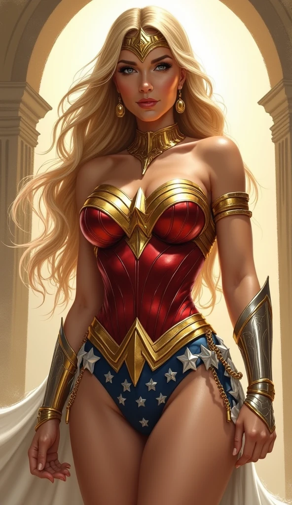 create Lynn Collins, foto by (Wonder woman:1.1), in Full body photography of the most beautiful artwork in the world, a beautiful woman in intricate costume , Camel toe, (Camel toe), ArtStation, CGSociety, complex, high detail, clear focus, dramatic, realistic pictorial art trends Greg Rutkovsky