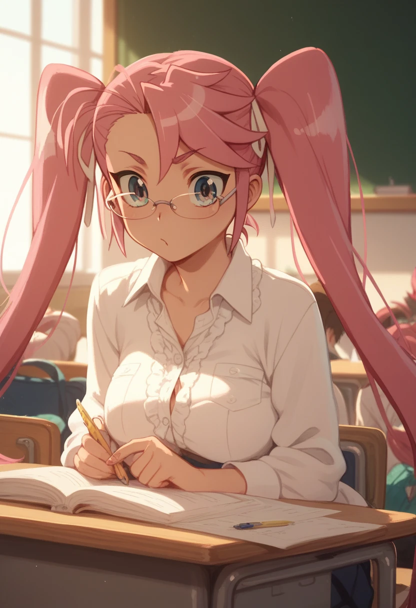 I&#39;m Takagi,  Big Tits, student,  twintails,  pink hair, glasses