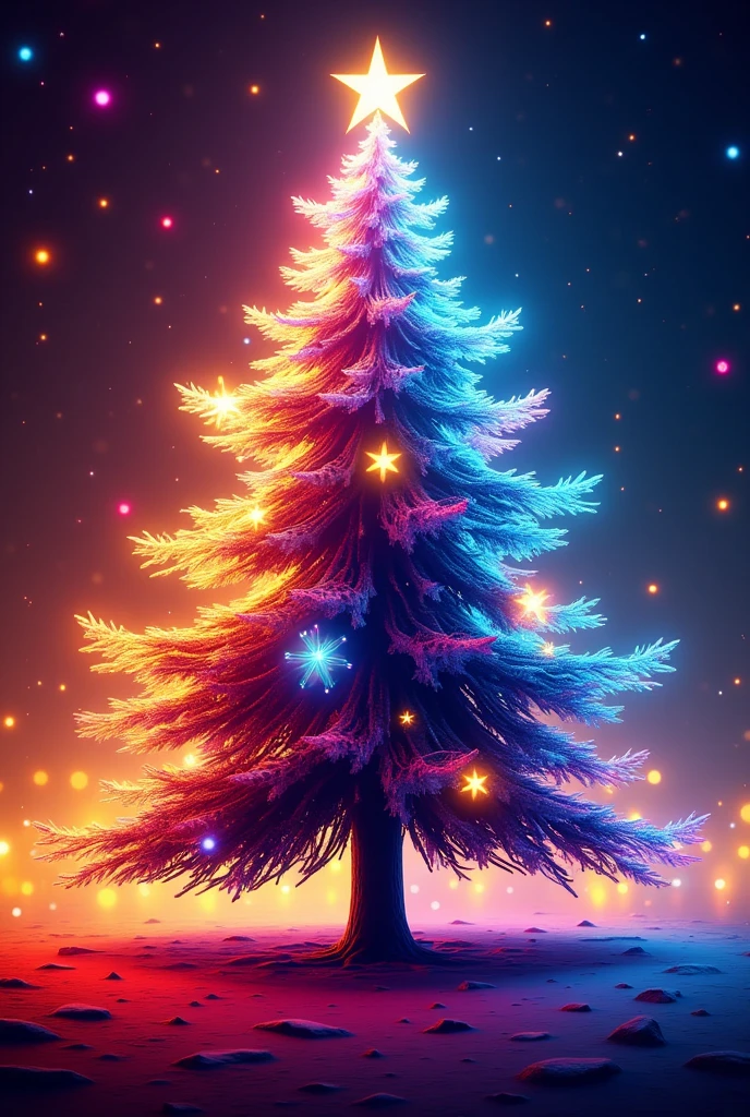 My Christmas tree, illustration, Abstract, silhouette, sputtering art, colorful,