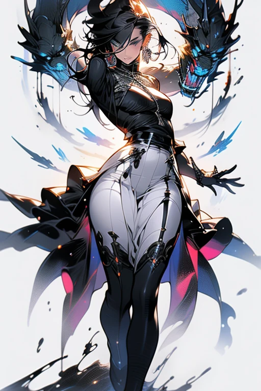 (16K max resolution masterpiece:1.2),(((Intricate detail:1.4))), (((extremely crazy detail:1.4))),(((top quality:1.3))), Sexy high waisted long black skirted evil sexy Teacher with arrogant pose in the class center
