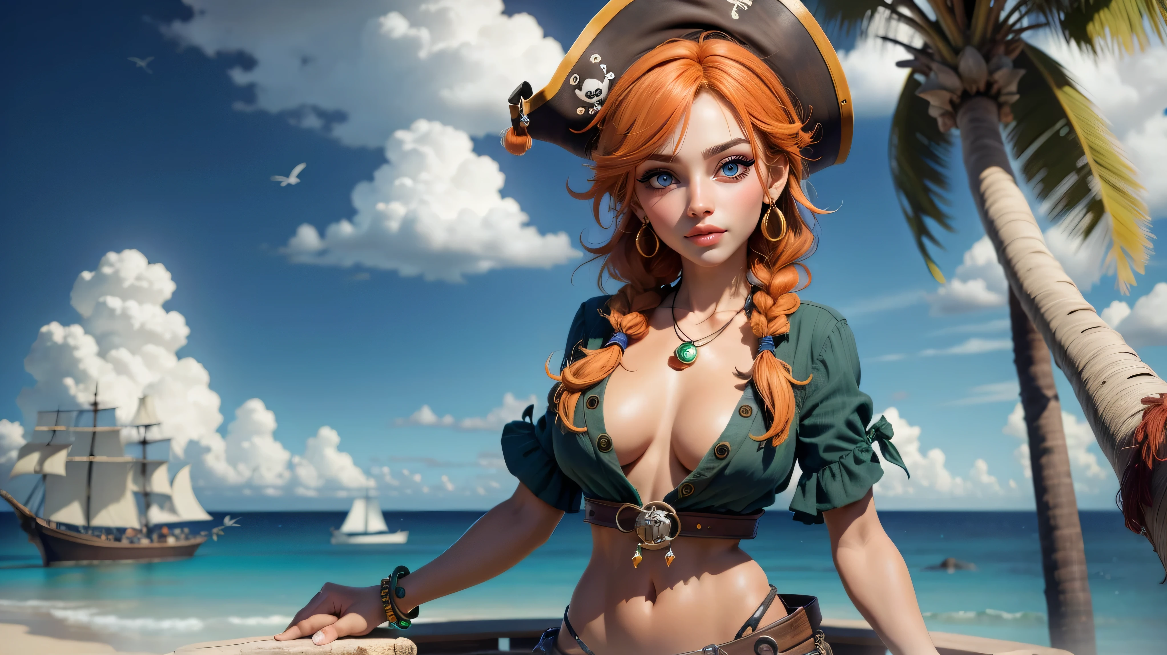 a woman with super Mario hat, wearing a super Mario costume, cute pose, detailed face, detailed body, detailed outfit (reality: 1.4), (A hyper-realistic), (high resolution), (8K), (highly detailed), ( Best Illustration), (detailed eyes), (ultra-detailliert), Bright lighting, Professional Lighting, scary face, in the beach