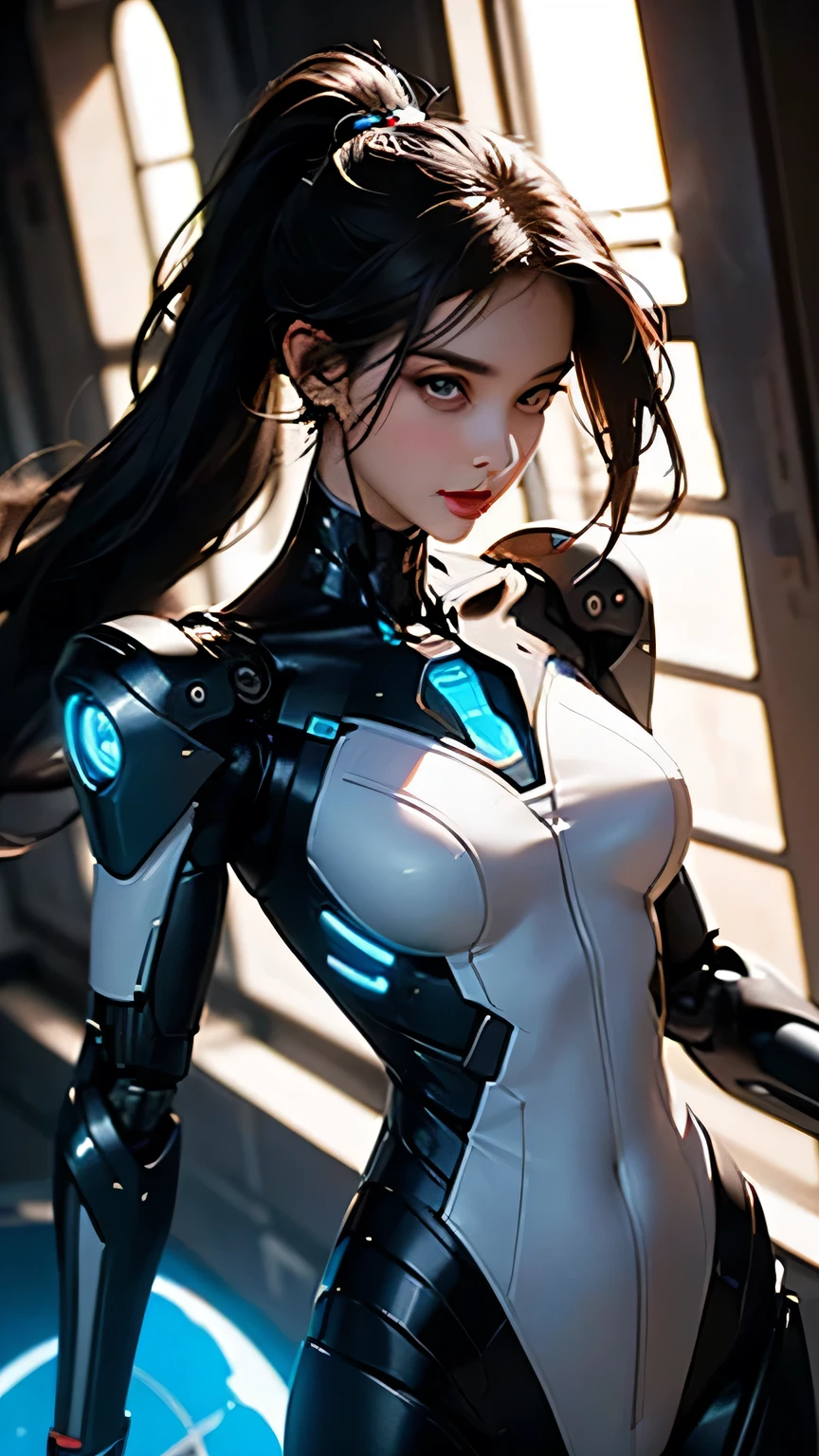 masterpiece,(highest quality),Very detailed,Very detailed,One girl,(Mechanicalwing:Moneyen,Glowing Eyes:green,Moneyenrarmor:1.2,Long, thin ears:0.8),(Cyberpunk City:1.5,arms:Energy Blade),(Fantasy Landscape:1.2,Natural light:1.5,Confident expression),(Panorama:1.2),Mecha, smile,angle,Angels, wing,Money,born,close