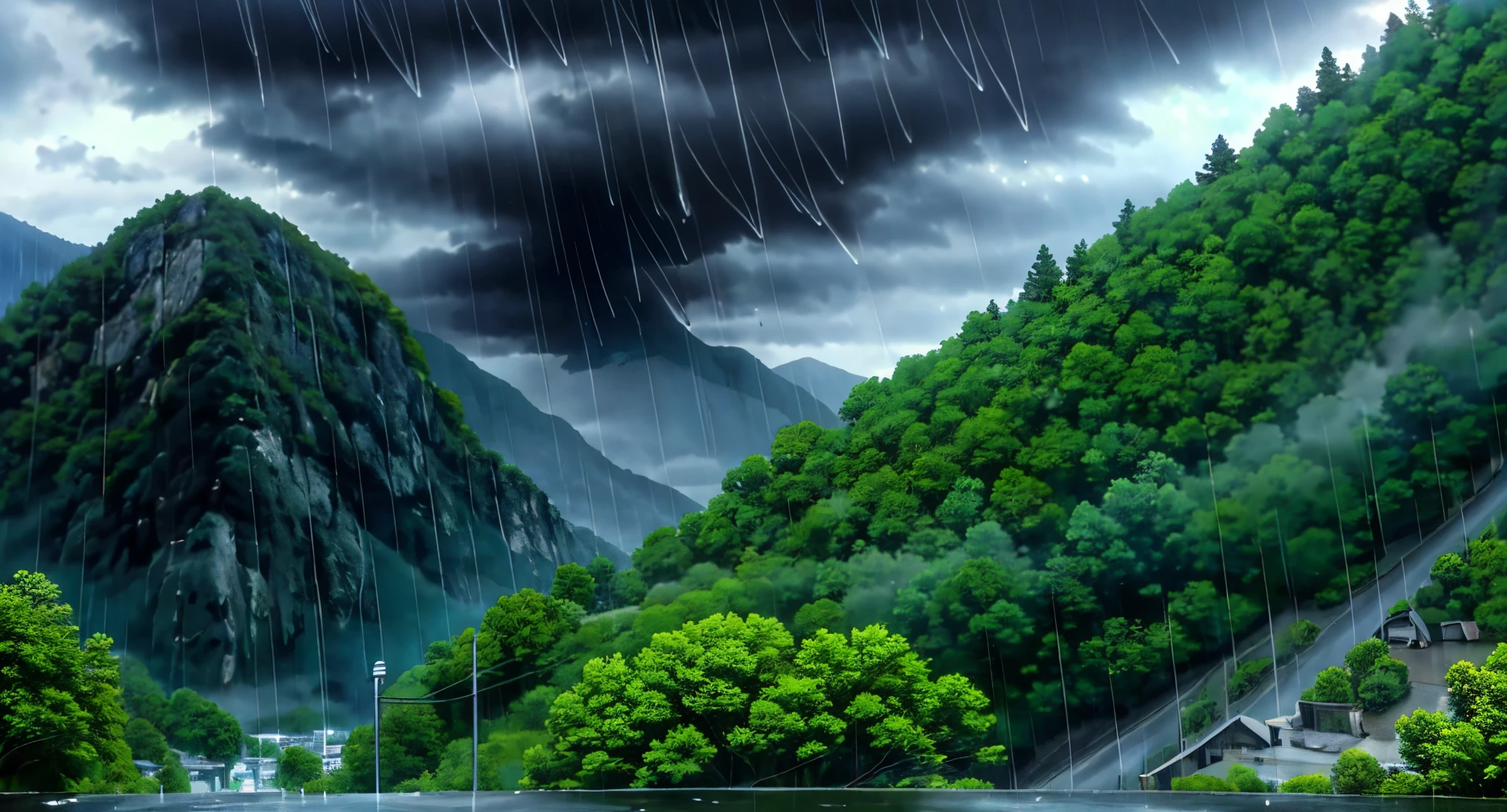 The Mountain Road is a road in the Northern Mountains. It is the main road heading south from North City.

(Cloudy) (Black Sky) (Raindrops) (Rainy Sky)

(View from the Mountain Road)

