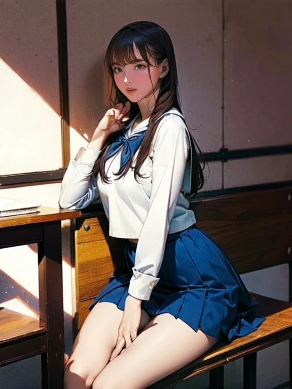  a blue Asian woman in a white uniform posing on a bench,   Japanese high school girl uniform ,   japanese school uniform,   japanese school uniformを着ている,  the principal is wearing a uniform  , 超  REAL SCHOOLGIRLS  , a hyper  REAL SCHOOLGIRLS  ,   in a strict school uniform   , Puella Magi uniform ,   girl in uniform  ,   REAL SCHOOLGIRLS  , Seifuku,    realistic young gravure idol   
