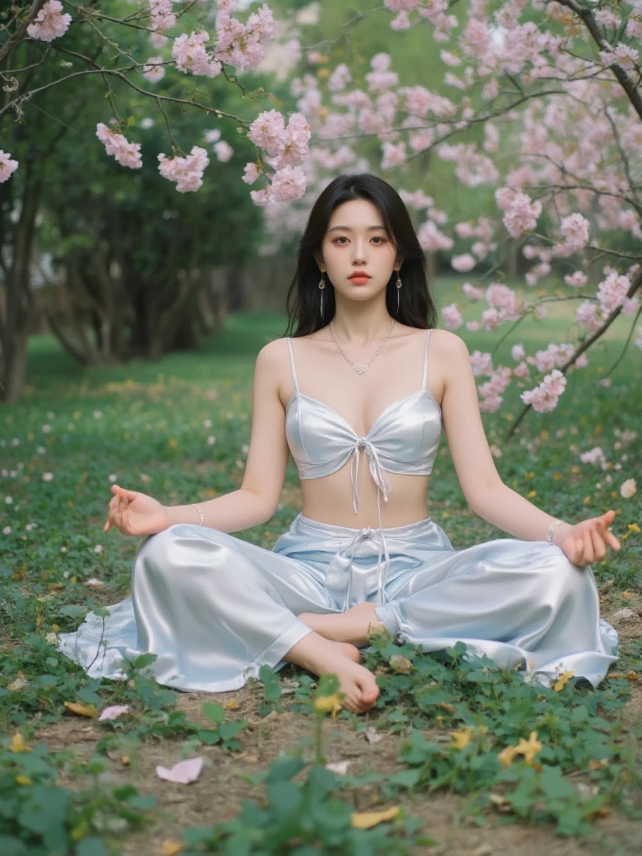  Full Body Photo of a Woman in Lotus Pose，original，Filming，(Clear focus:1.5)，(Reality:1.4)，Twilight，Volumetric Lighting， super high resolution， Dramatic Lighting ， Appears on a White Background ，(confusion，Mandala，Green Leaf) , Fox Demon, Fox Mask, Short coat, Foxfire Curse, Fox Family, Transformation, Depth of Field, Dreamy atmosphere, The most beautiful Chaos , grace,  Brutal Design Dark Theme ，Flower of Death， Aetheric Flower ， Shiny Line ， Shiny Example ， Tracking Example ，flash，Backlight，translucent，Light Particles