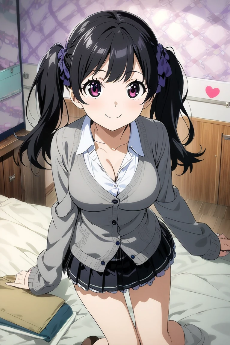 (1 Girl), Black Hair、high school girl、長いBlack Hair, Big Lips, anime, Beautiful Lips,, ((Highest quality)), On the bed、Soft Shading, High resolution, Sexy POV, Big Lips, Big Lips,x ornament, ornament, Duck face, Lip Focus, Glossy Lips、Sweaty、White shirt、skirt、Hot and red face、blush、Ahegao、Baby Face 、smile、2 pairs of unique loose socks、Sit down and show the soles of your feet