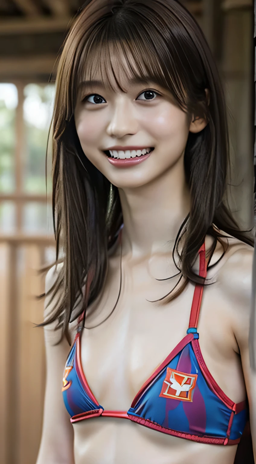  High Quality 、 Max Image、beautiful beach background，(sun beam:1.4), The whole body 、(colorful liquid on body:1.4),，A-cup body shape、flat breast、Pretty women:1.3、smile,A-cup、very slender body:1.8、(Medium Hair、Super small breasts:1.8)、very flat chest:1.8、(tubetop:1.4), (underboobs:1.4), very slender body、Slender Abs、sideways Facing、(Photorealistic:1.4)、(hyper realistic:1.4)、(realistic:1.3)、(Smooth lighting:1.05)、(Improved lighting quality in movies:0.9)、16k、1girl in、、Facial light、raytrace、(brightened light:1.2)、(enhanced quality:1.4)、(Top quality real texture skins:1.4)、finely eye、finerly detailed face、Fine quality eye、(Tired, sleepy and satisfied:0.0)、 (enhance body line mood:1.1)、(Increase the beauty of skin texture:1.1)、、An active girl，smile, ((Small size bikini:1.4))