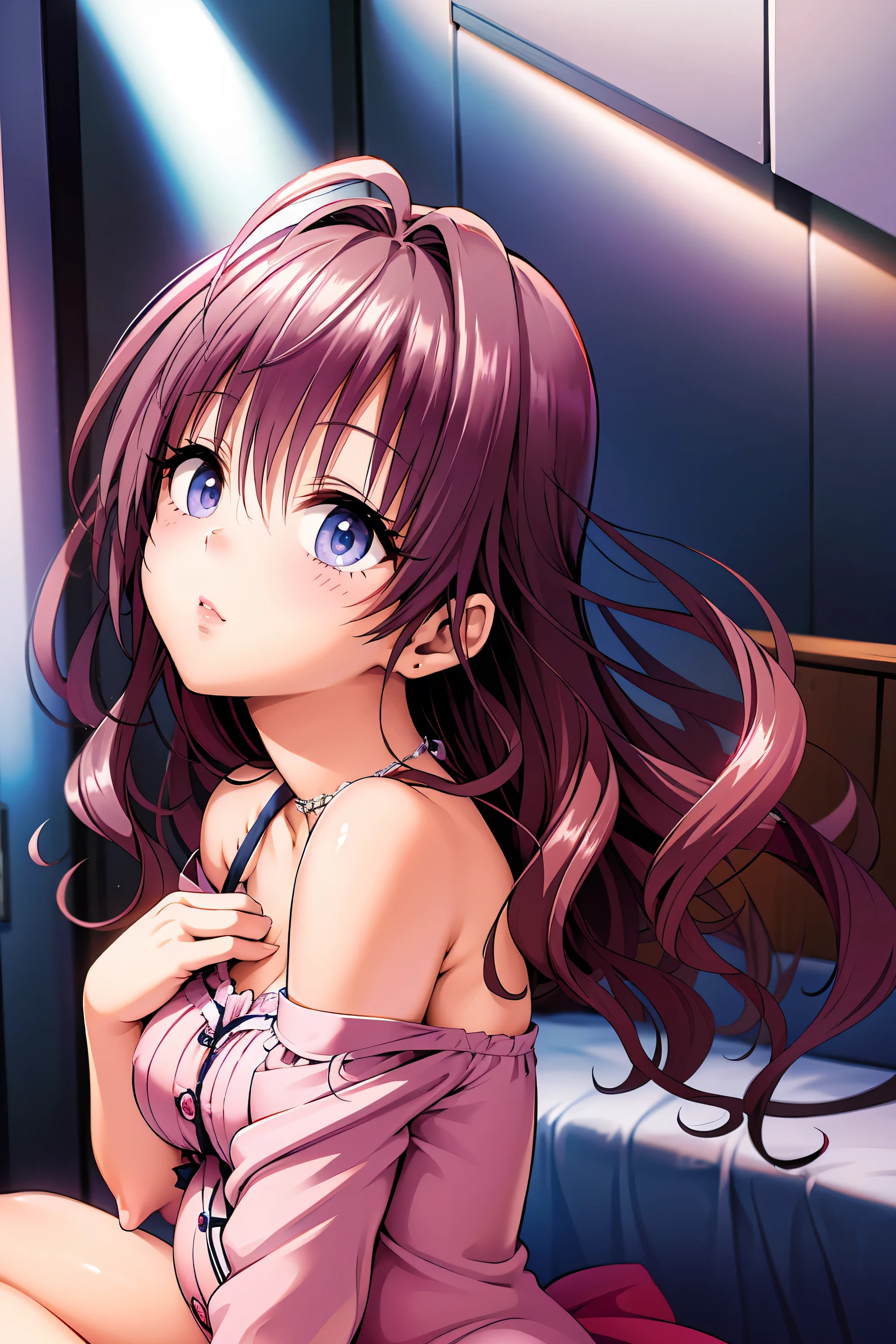 Very high quality 、、Ultra-high resolution 4K、Beautiful image quality、 wearing a pink dress with silver buttons、 bright 、Full body details、 model-like style 、 beautiful beauty in a black room 、glamorous body、 Detailed Expression of Her Waist Curves 、 are as cute as idols、 Very Sexy Lingerie 、 sexy lingerie adorned with ribbons、The ribbon is cute、 A Cup Breasts、 small chest size 、、Young Face、 realistic skin texture、 beautiful body、Women are seducing us with their sexiness .、 women are sexy and provocative in maternity nudes、The woman is pregnant、 That Woman Has a Big Stomach 、A motherly look、Place your hand on your stomach、 That Woman Has a Surprised Look 、
