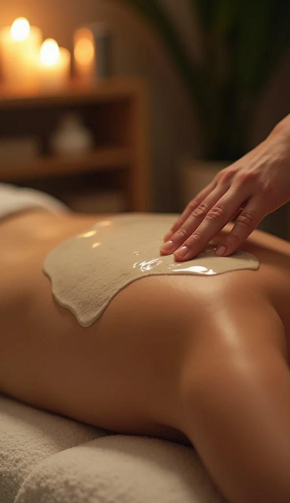 Woman receiving oil massage