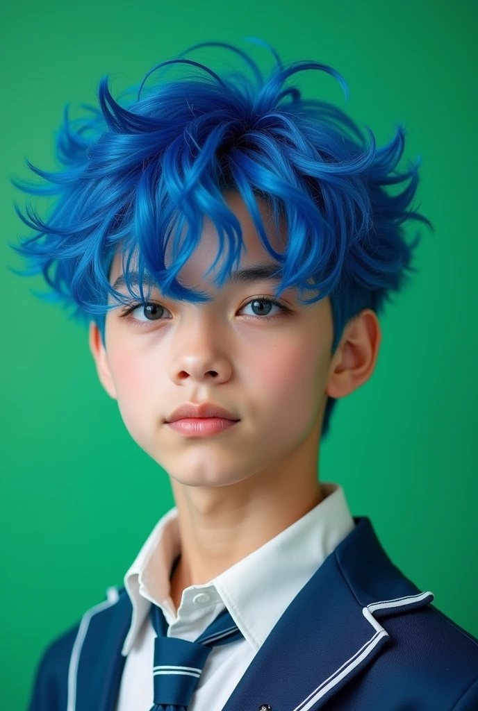 Black and slightly blue haired boy