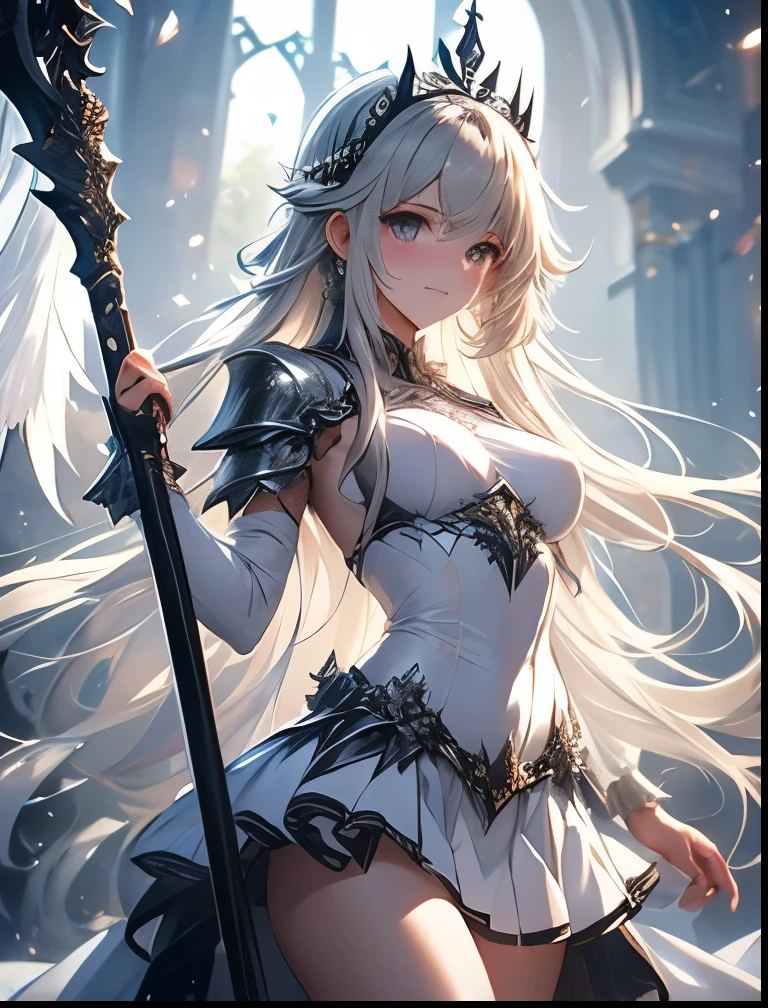 Full body fairy, lace armor, glowing eyes, flying sky, clouds, room, exposed, queen, big breasts, black silk