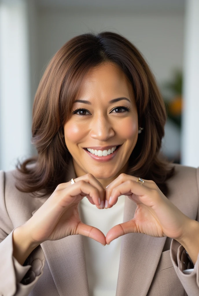 Kamala Harris,Use your hands to make a heart shape:2.0, (Currently popular Instagram photos, Ultra-precise human anatomy ,  top quality、8k、32K、masterpiece)、 image of a Japanese woman with a cute smile 、 tank top、 camel toe 、 Wakino、）、 upper body、Surface Focus、the above、Mix 4、(8k、 RAW photo、 top quality、masterpiece:1.2)、( realistic 、 photorealistic:1.37)、 1 girl、Photo Mapping、Physically based rendering、 high image quality、 high definition 、1080P、( beautiful face)、(Detailed facial description )、( Detailed description of the hand setter&#39;Muscle area)、( CG in detail)、Dirty Hair、masterpiece、 rich details 、( Stunning Features )、( top quality)、(masterpiece)、( detail eyes)、 of cute ladies are looking forward to your eyes、Delicate clavicle、 various poses 