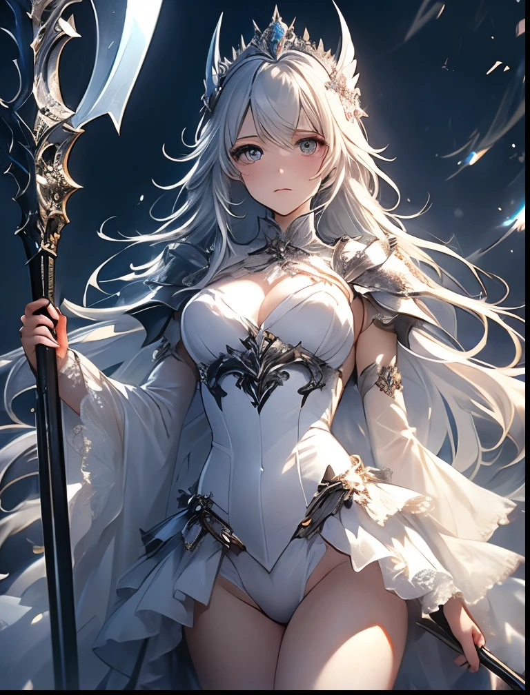 hair,( Purple pupils:1.2), The expression is indifferent, Dragon's horn, Single horsetail, silvercleavage dress, wands, White knee-length socks, Crystal heels, outside, Full body like, Side sitting, first person perspective, hyper HD, retinas, Masterpiece, ccurate, Textured skin, Anatomically correct, Super detail, High details, High quality, A high resolution, Best quality, Award-Awarded, 4K