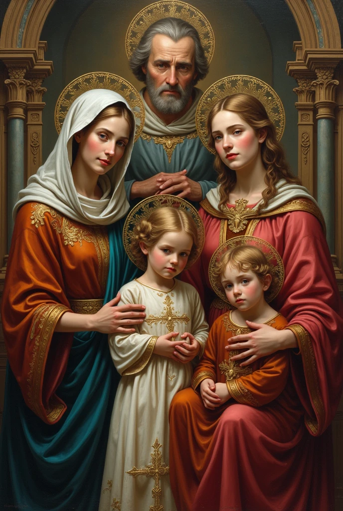 Virgin Mary and Saint Tarcisius image in Catholic Renaissance style 