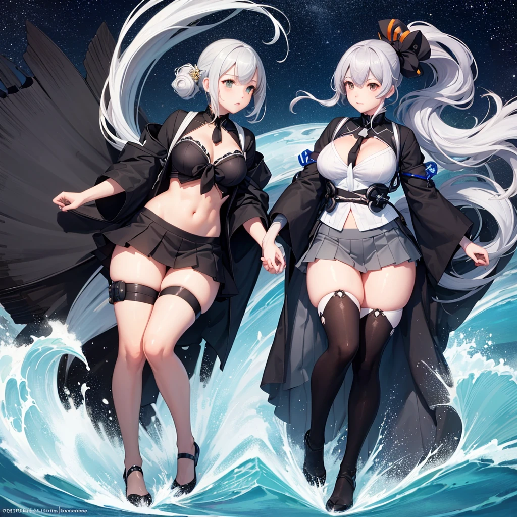 Masterpiece, highest quality, High resolution, hayasaka ai, Blonde Hair, blue eyes, Side Ponytail, whole body, Hair between the eyes, Mini sailor suit、bikini,underboob,Very delicate body,Flat Chest
