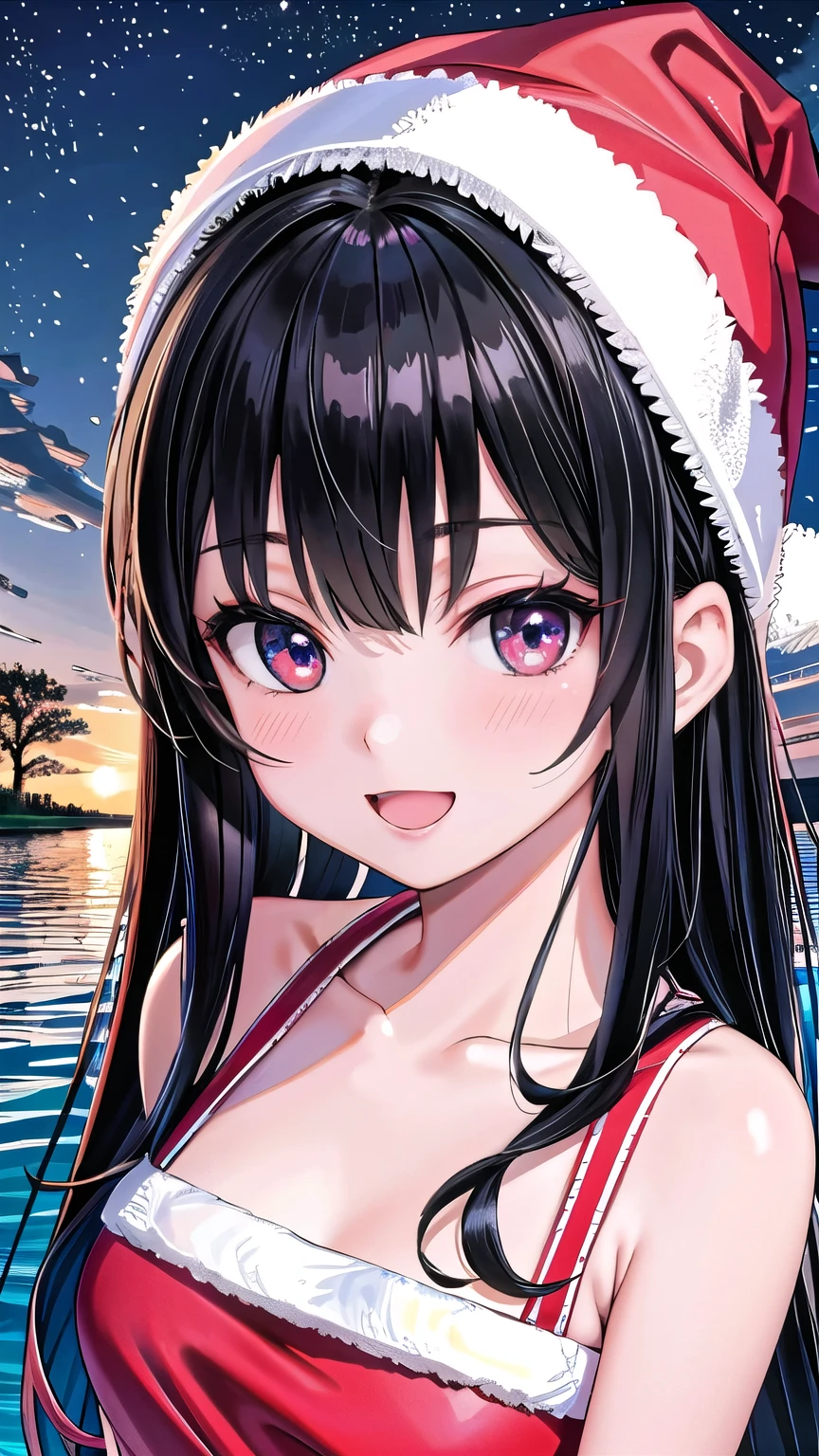 ((best quality)), (ultra-detailed), ((extremely detailed)), (beautiful), ((kawaii girl)), (black:1.3) hair, red (colored inner hair:1.2), long hair, straight hair, swept bangs, asymmetrical bangs, hair intakes, ahoge, kind smile, red eyes, medium large breasts, BREAK, 比基尼, beautiful scenery, underwater, water drop, dynamic lighting, light particle, sunlight, shadow, (air bubble:1.2), reflection, extremely detailed CG unity 8k wallpaper,White hair band、Red eyes、Black Hair、Yor Briar、smile、Bubble、Floating、流れるBubble、dive、One girl、Swimwear、 the sea、undersea