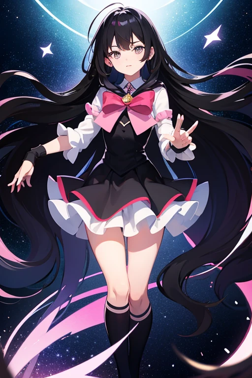 Illustration, UHD, retina, masterpiece, accurate, anatomically correct, super detail, high details, high quality, award winning, best quality, highres, good anatomy, 1080P, HD, 4K, 8k, 16k, 1girl, dynamic pose, androgynous, detailed eyes, detailed clothes, detailed hair, rendering, strands of hair, cute waifu, long black hair, chopped bangs, straight locks, purple eyes, full body, wearing a sailor uniform, wearing a micro pleated skirt, wearing black thigh highs, lifting skirt up, blushing, looking away from viewer