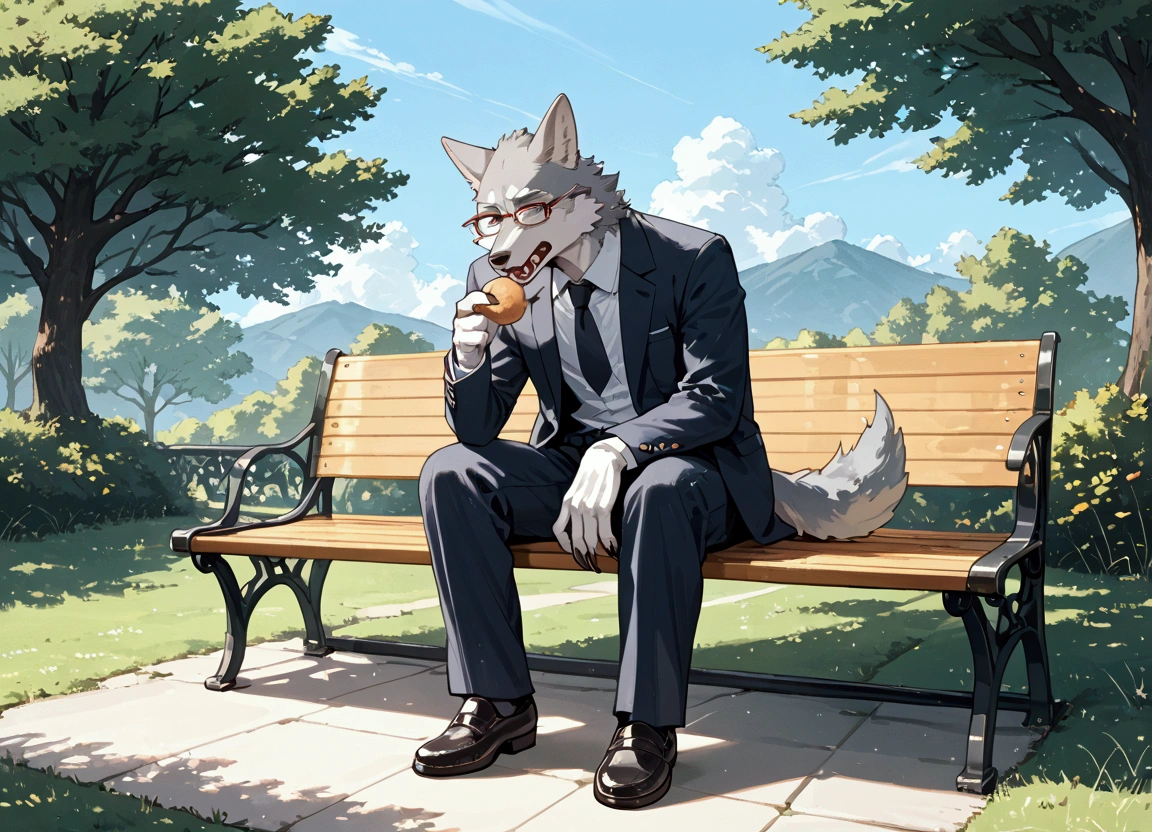 
(solo:1.3),1boy\((wolf:1.4),(kemono),(furry),(old:1.3),bald head, tired,worn-out suit, businessman, glasses,fangs,sharp teeth,sharp nails, eating lunch. at the bench, in a park, solitude,full body\).The park is a nice day and many people playing. score_9, score_8_up, score_7_up, score_6_up, score_5_up, score_4_up, source_anime,source_furry,rating_safe,rating_questionable,masterpiece, best quality, perfect anatomy , very aesthetic , absurdres,landscape,(long shot:1.3)