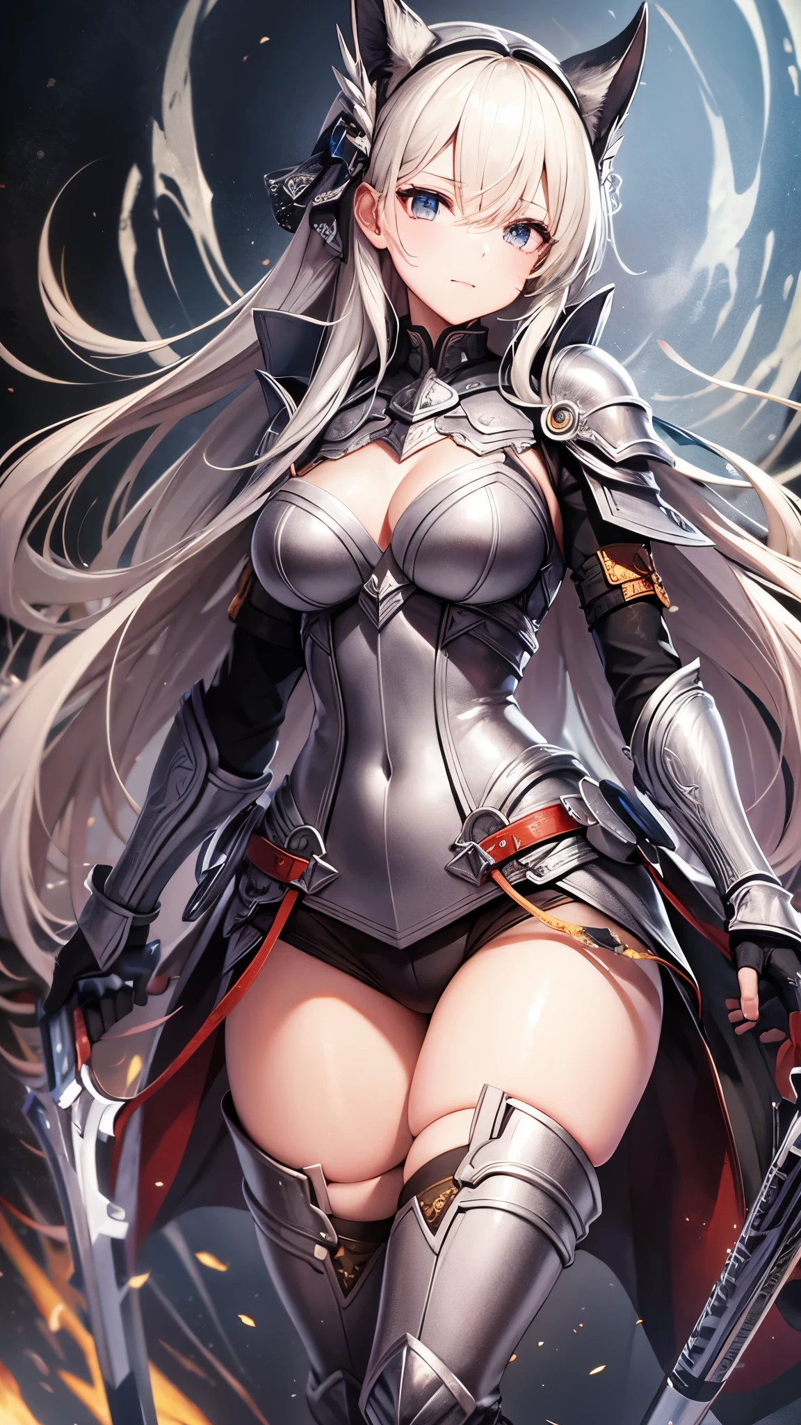 lewd nun,Wear an iron mask+,Long flowing blonde hair,(Wear an iron mask:2.0)and armor,Wearing an iron mask and armor,Long face,Long face,Long face shape