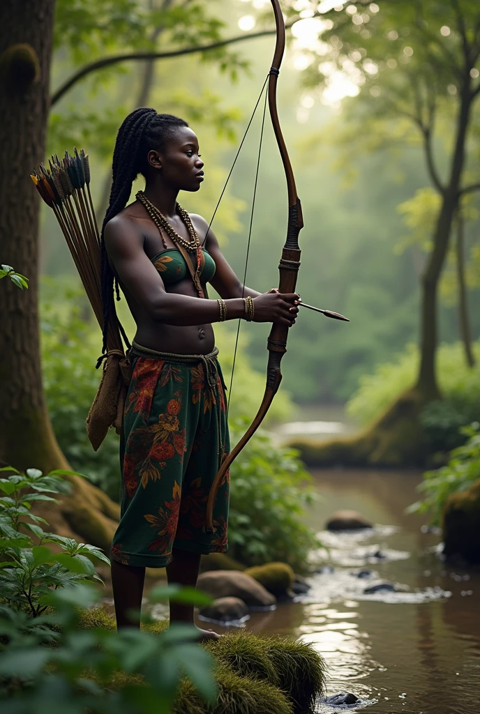 Primitive humans hunting with bows